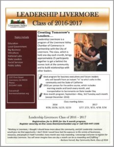 Leadership Livermore Flyer 2016-2017