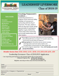Leadership Livermore 2018-2019 Flyer