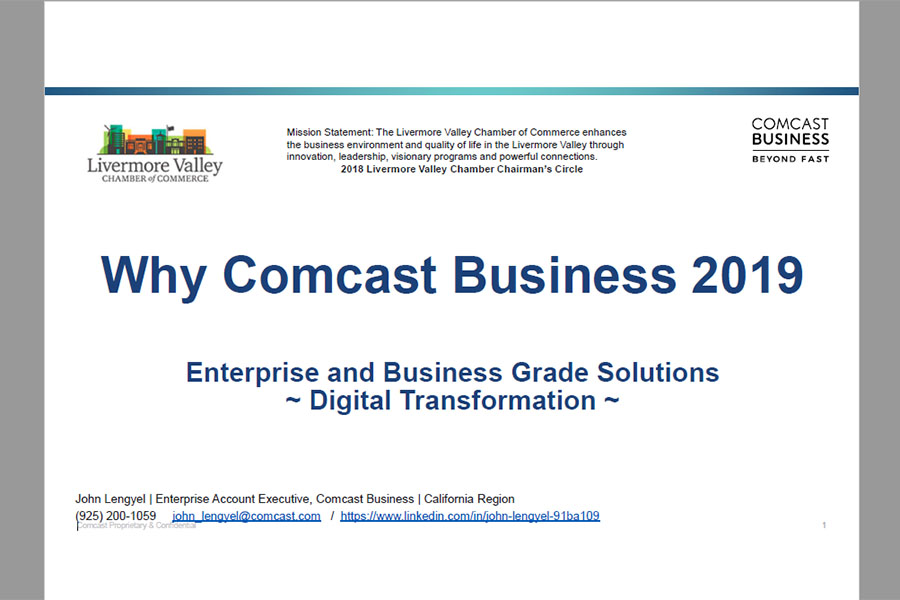 Comcast Presentation at Business Alliance, January 2019