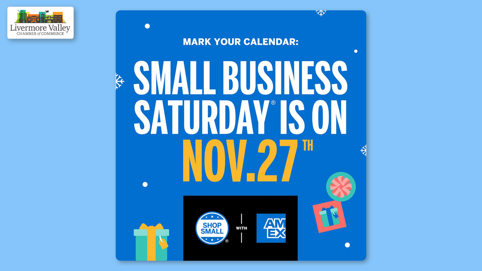 Small Business Saturday Is on November 27